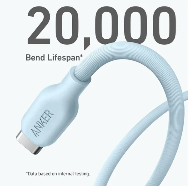 كيبل أنكر 542 من نوع USB-C إلى Lightning (6 أقدام) | أزرق كيبل أنكر 542 من نوع USB-C إلى Lightning (6 أقدام) | أزرق